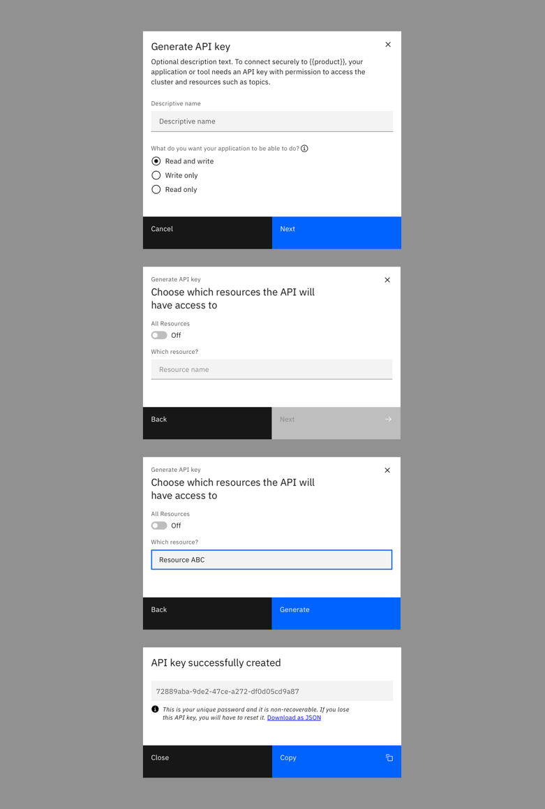 Example of a restricted API key generation