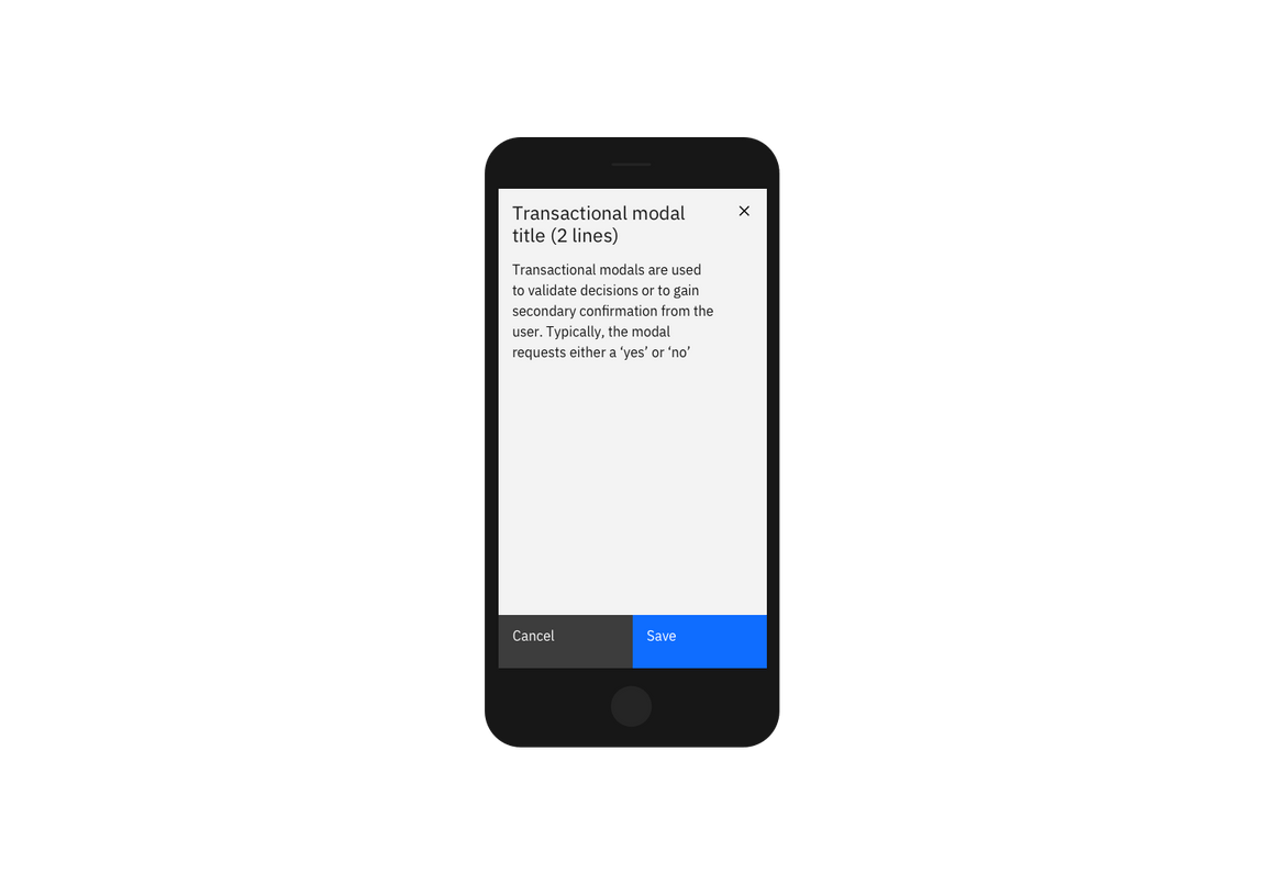 Modal on mobile