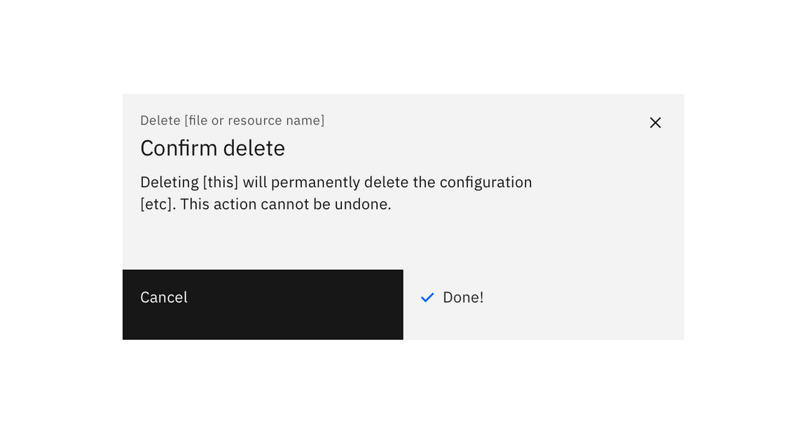 Example of a standard delete modal in its "deleting" state